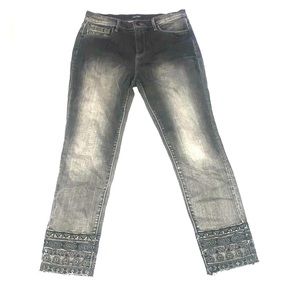 DRIFTWOOD embroidered ankle dark wash denim Sz 30